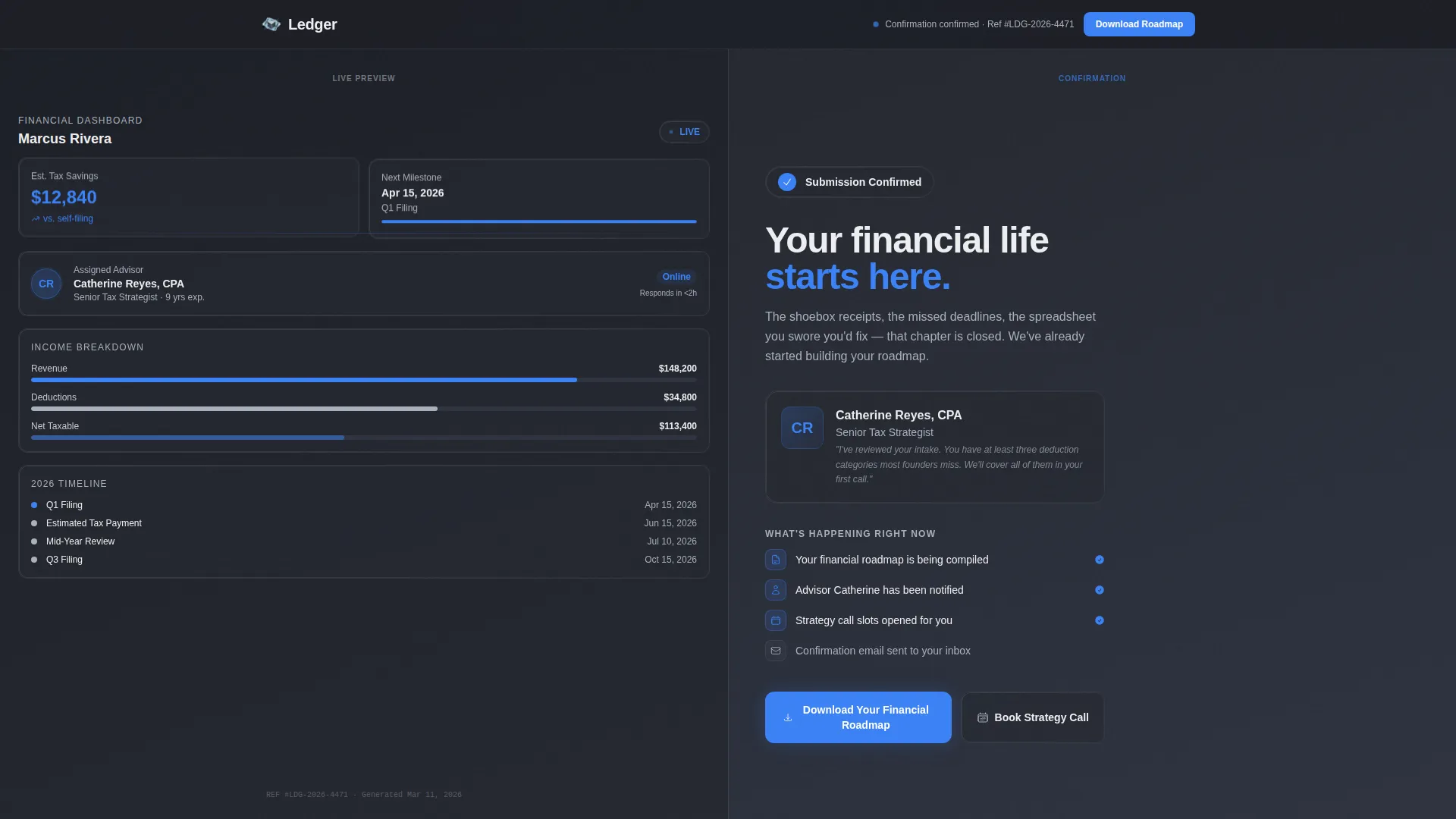 Mission-Driven Accounting Landing Page Template