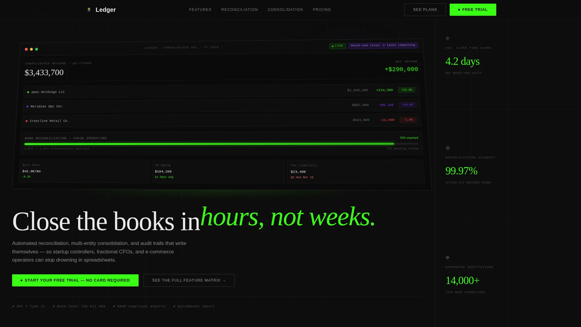 Accounting Vertical SaaS Professional Website Template