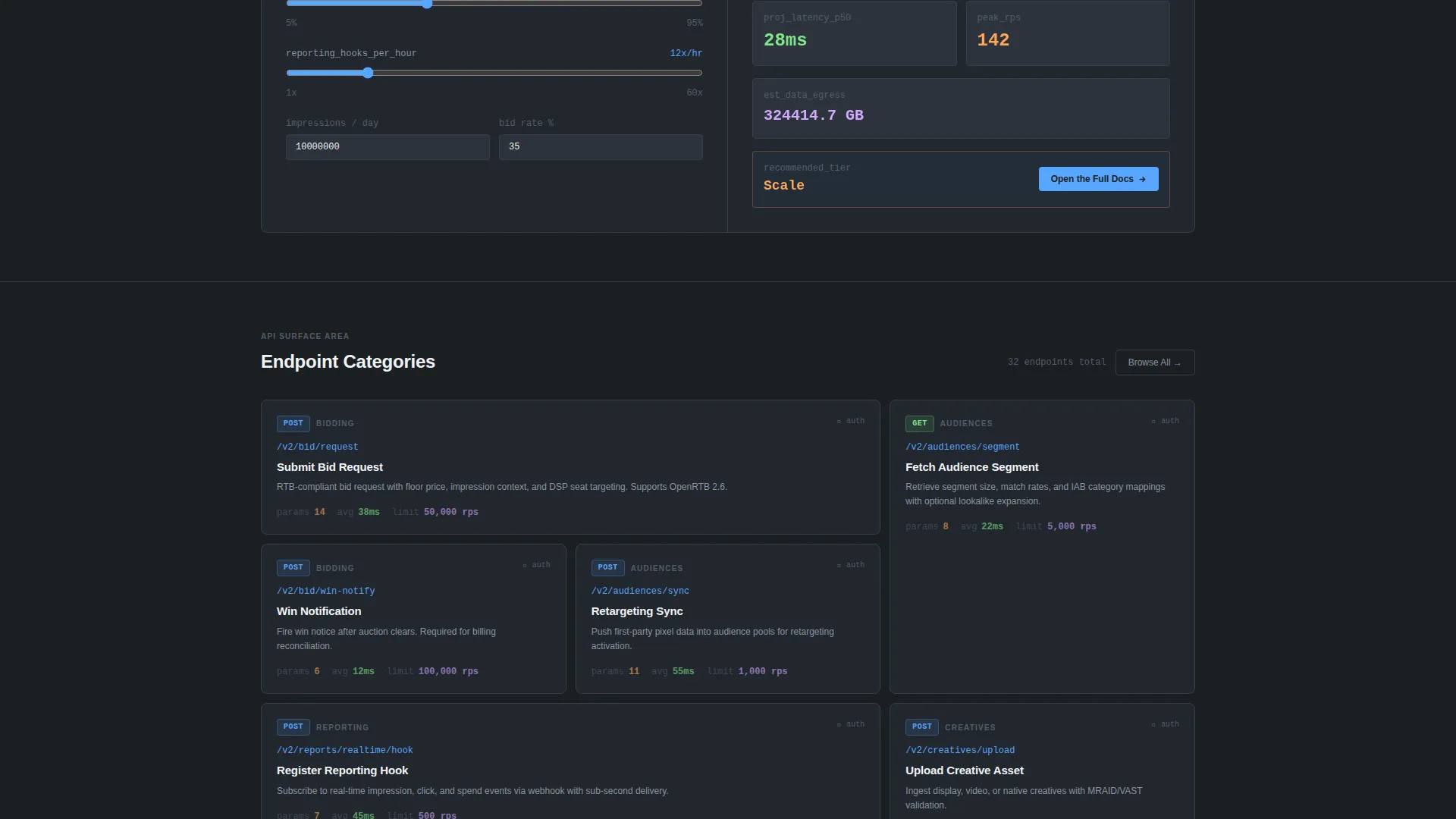 AdTech API Documentation Landing Page Template
