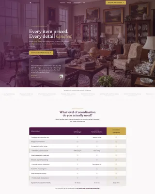 Estate Sale Coordinator Booking Website Template