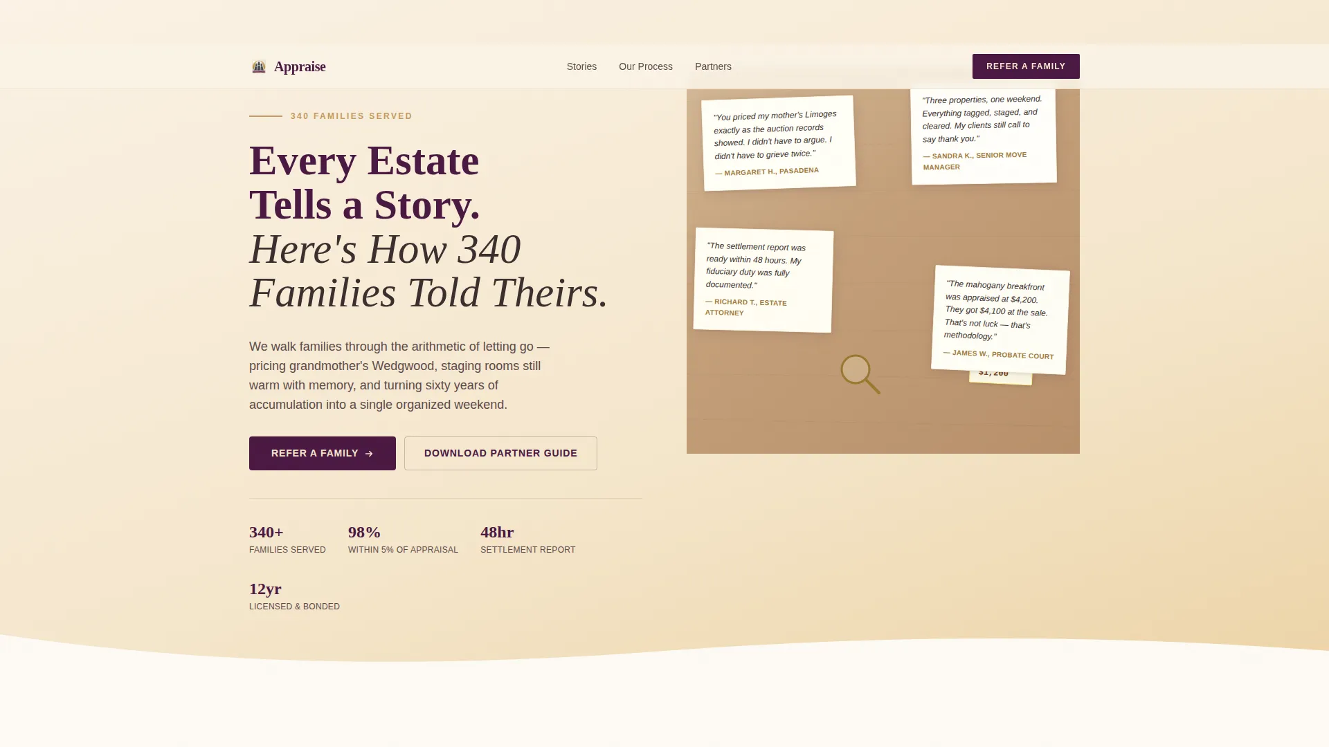 Estate Sale Coordinator Reviews Website Template