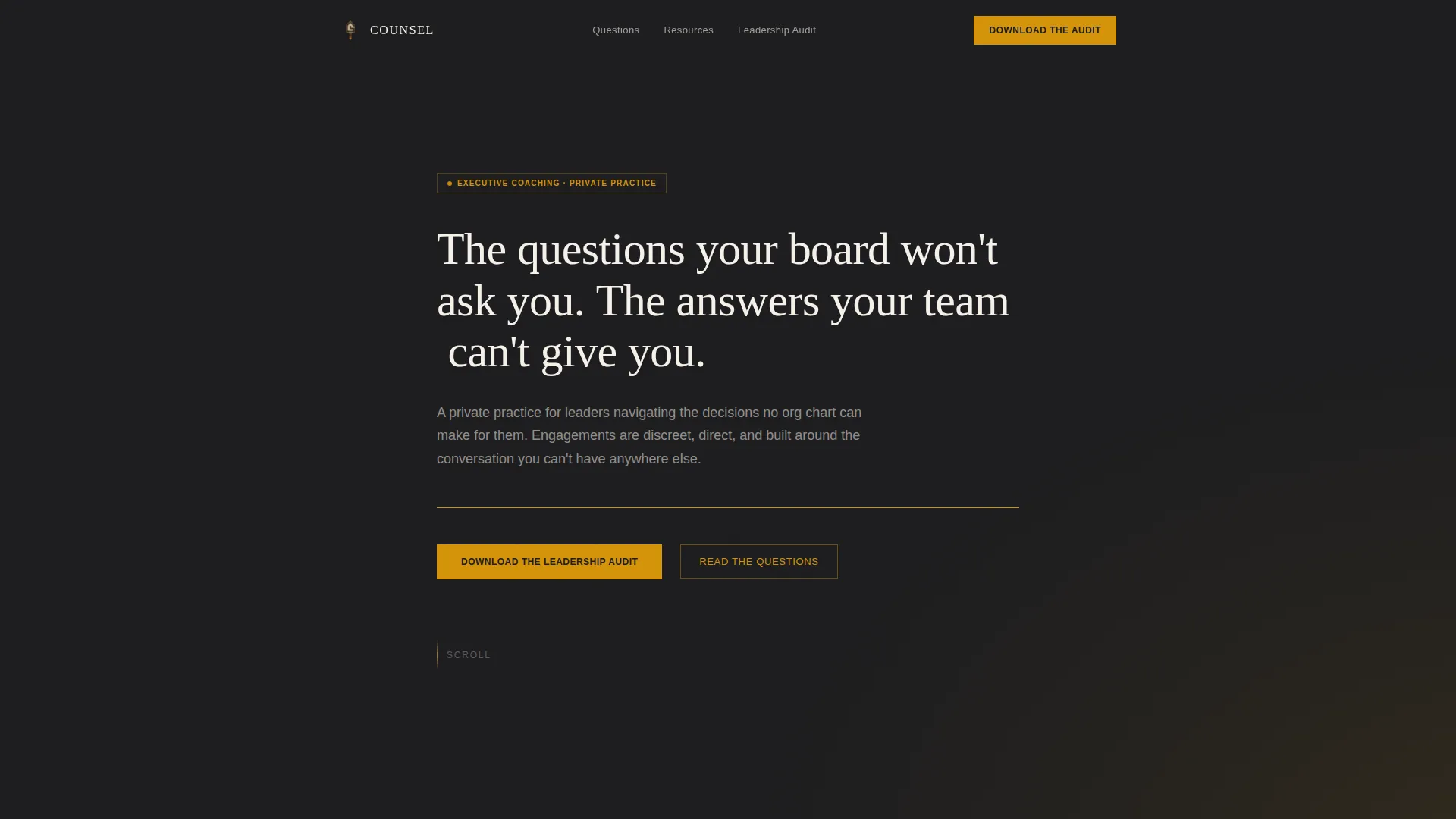 Executive Coach FAQ Website Template