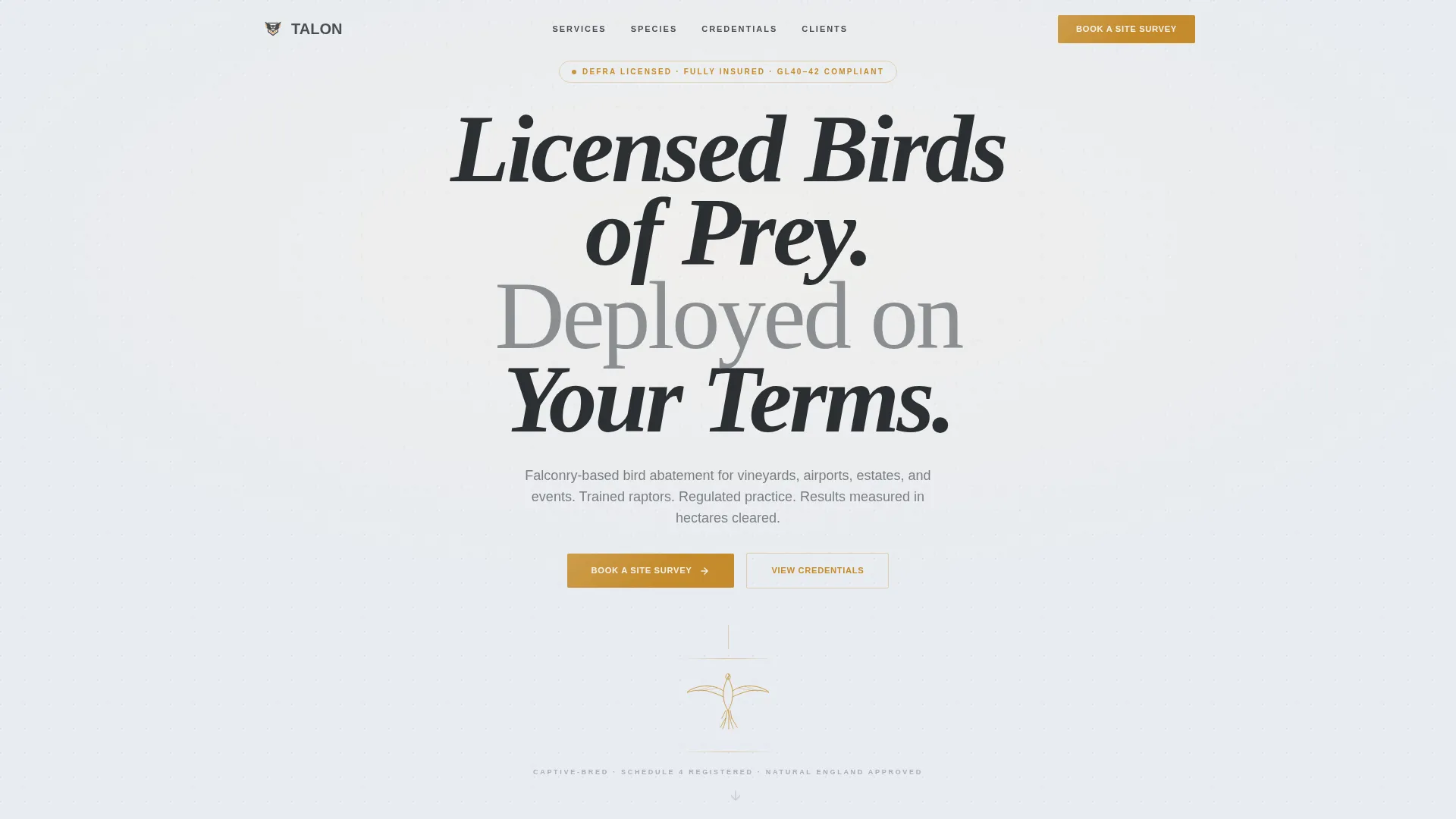 Falconer Booking Website Template