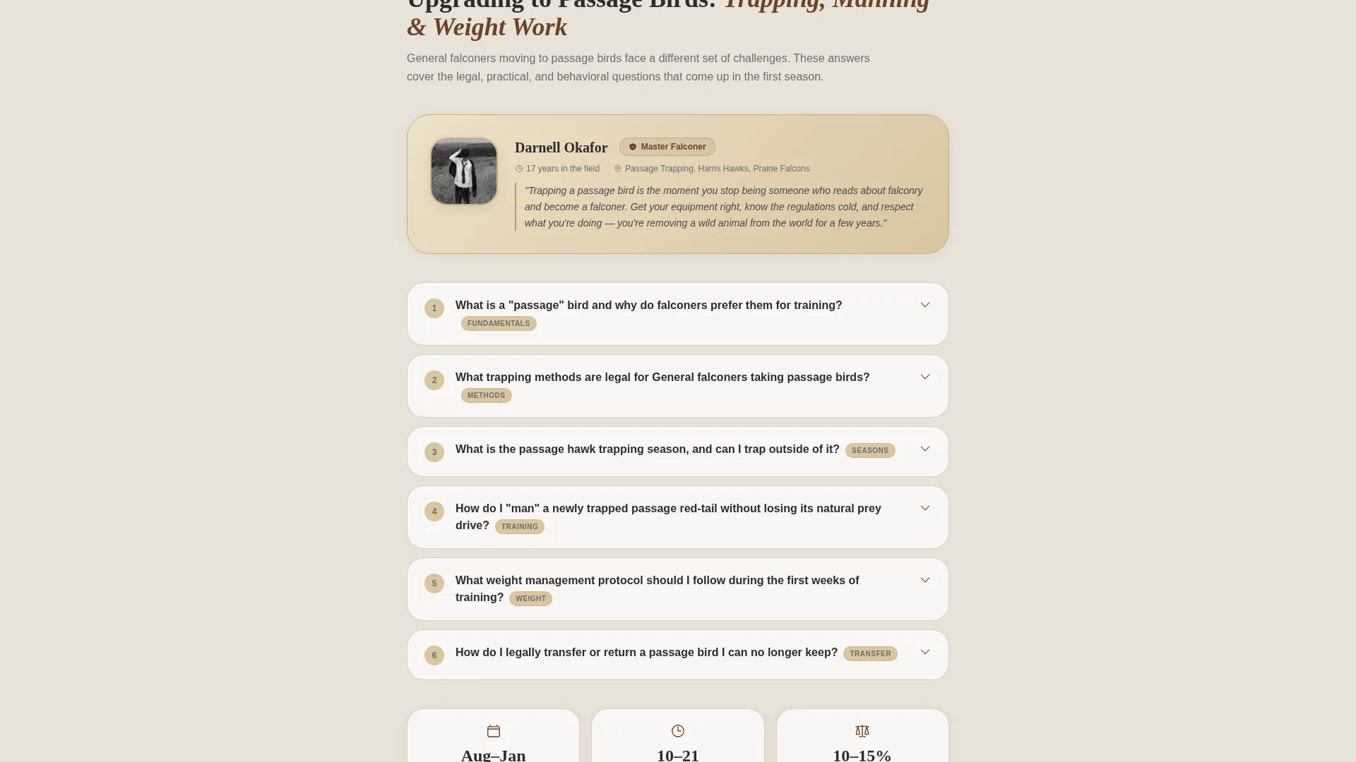 Falconer FAQ Website Template
