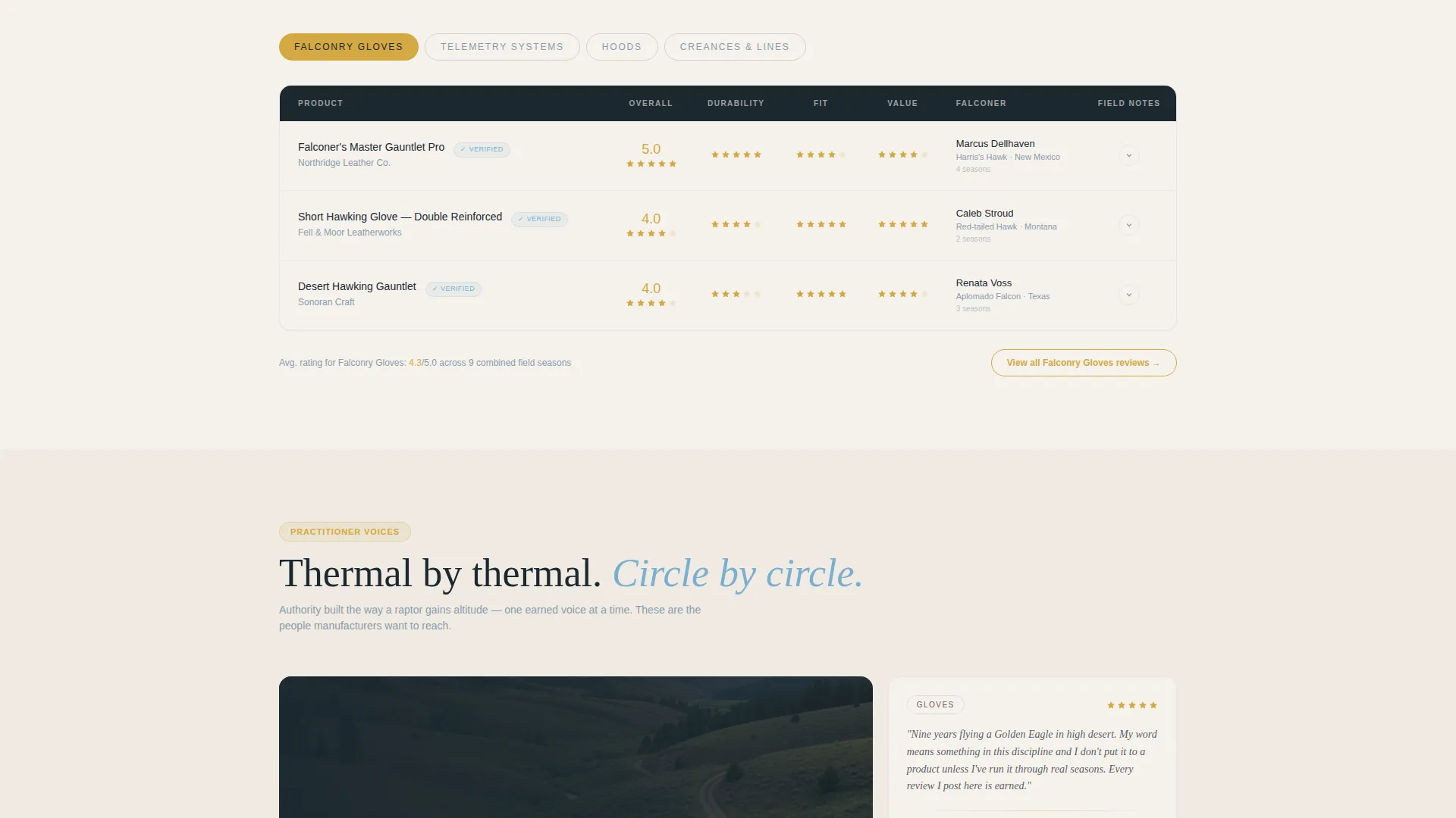 Falconer Reviews Website Template