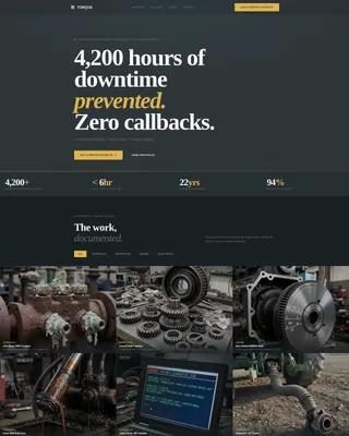 Farm Equipment Mechanic Business Portfolio Website Template
