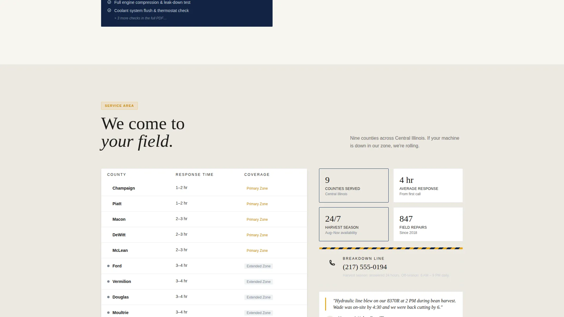 Farm Equipment Mechanic Business Reviews Website Template