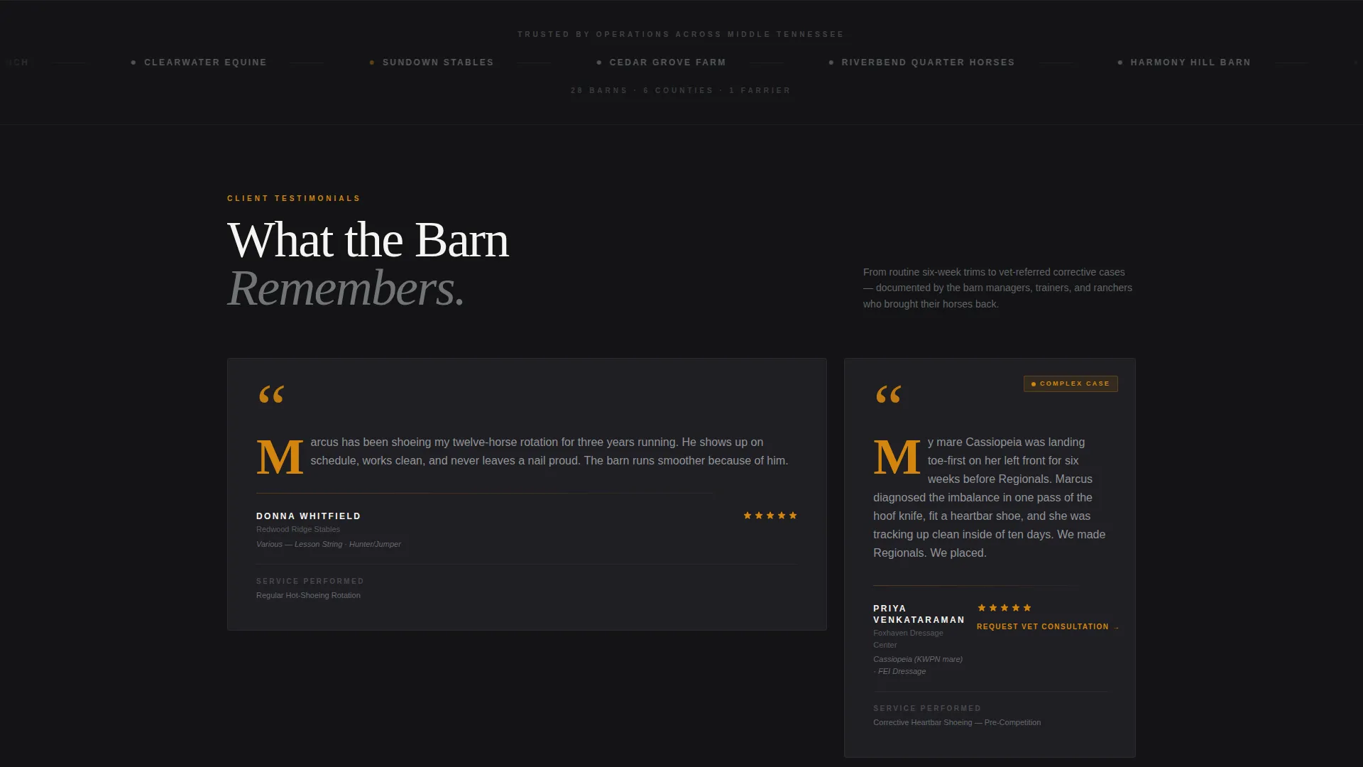 Skilled Farrier Services Landing Page Template