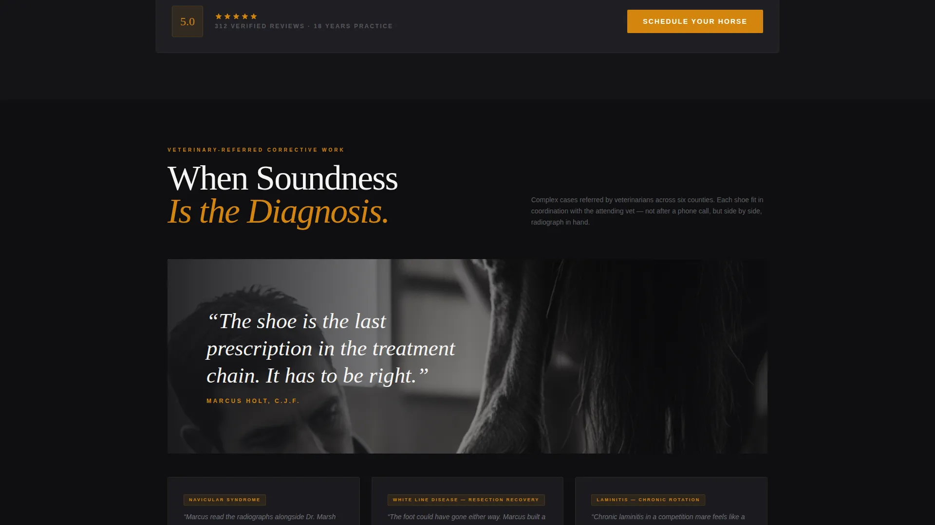 Skilled Farrier Services Landing Page Template