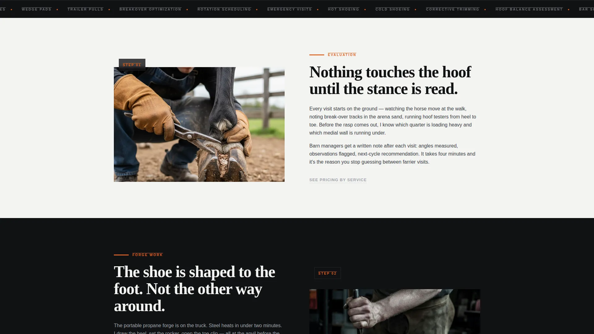 Farrier Booking Website Template