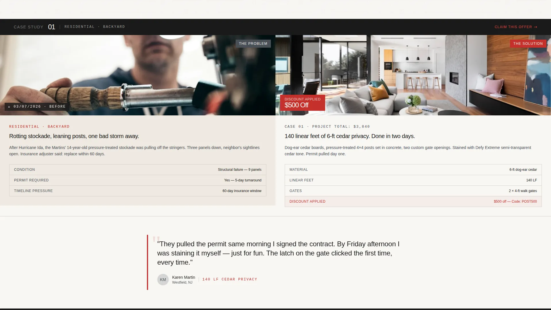 Fence Installer Marketing Booking Website Template