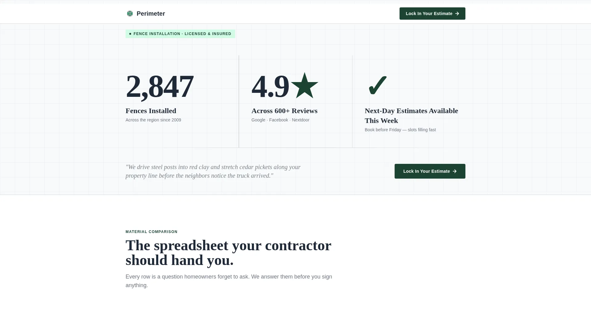 Fence Installer Marketing Specialist Booking Website Template