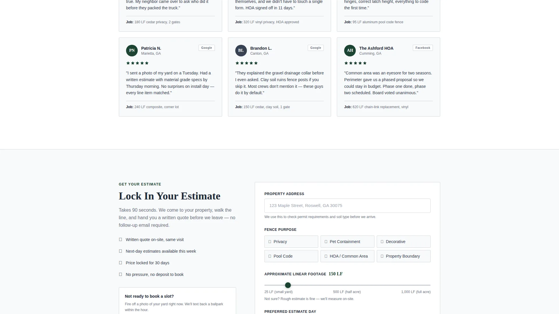 Fence Installer Marketing Specialist Booking Website Template