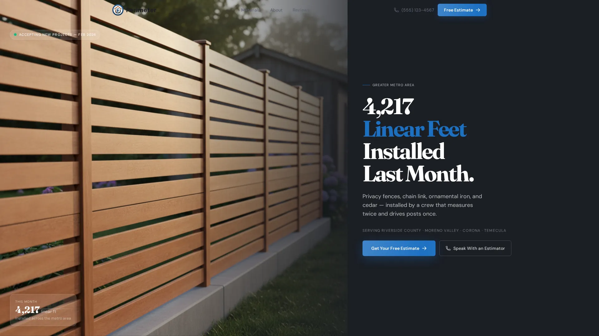 Fence Installer Marketing Pricing Website Template