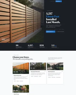 Fence Installer Marketing Pricing Website Template