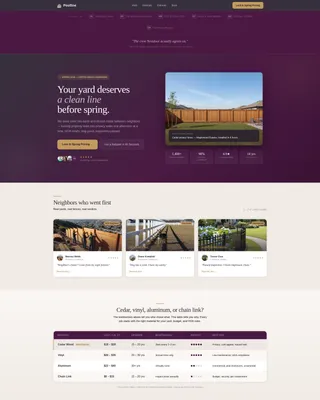 Fence Installer Marketing Advanced Booking Website Template