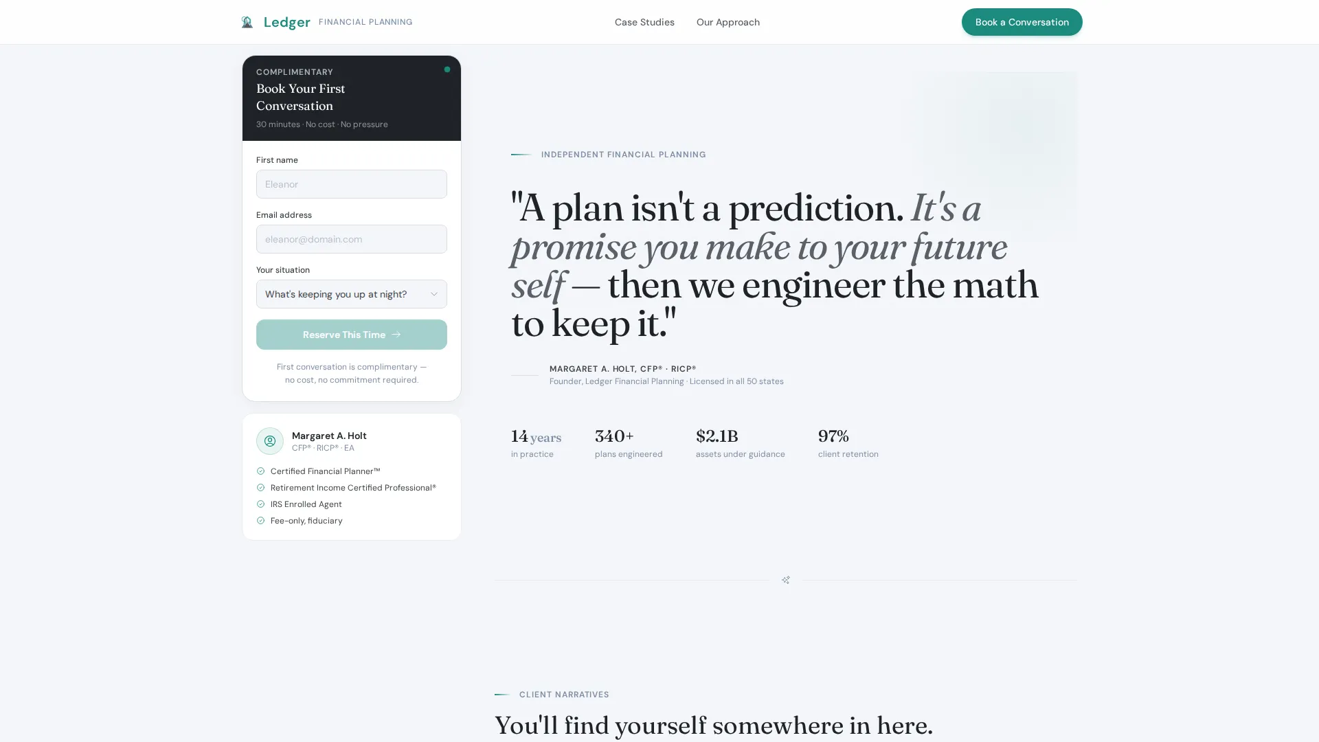 Trusted Financial Advisory Landing Page Template