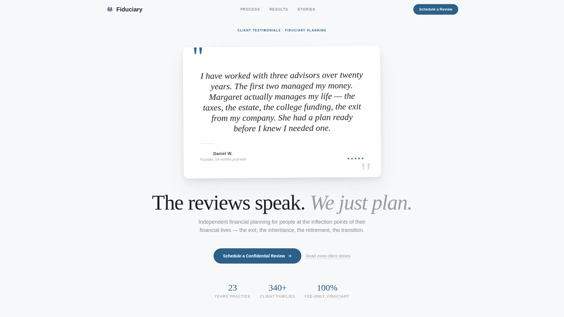 Financial Planner Reviews Website Template