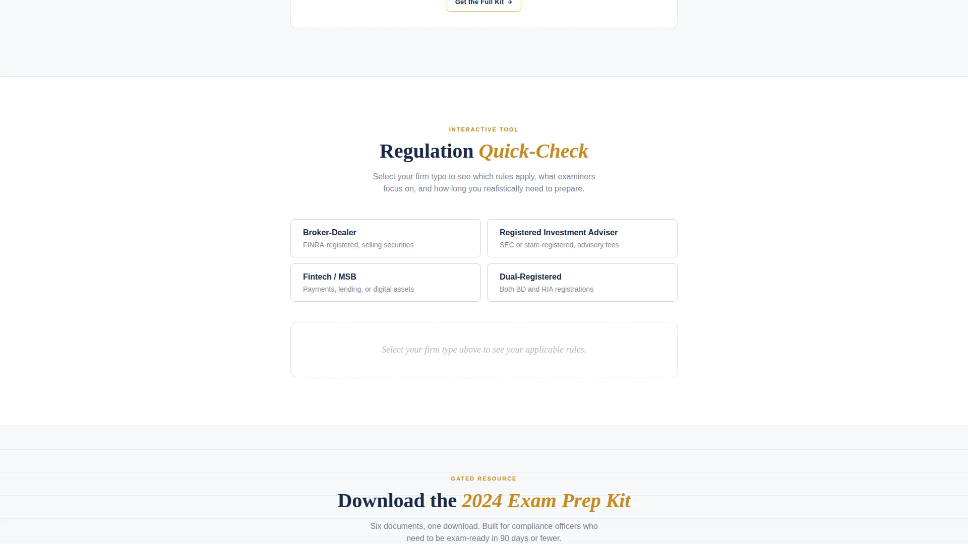 Financial Services Compliance Consultant Landing Page