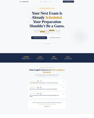 Financial Services Compliance Consultant Landing Page