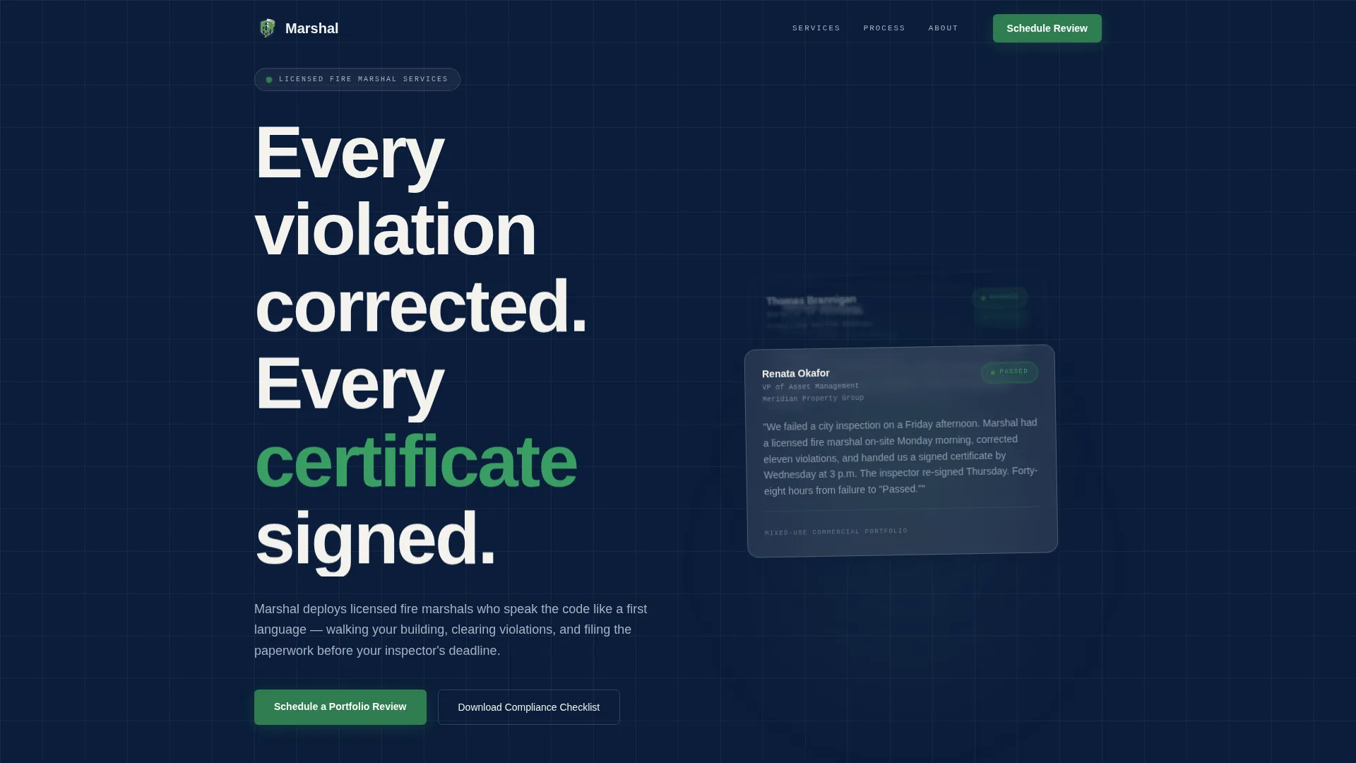 Fire Marshal Booking Website Template