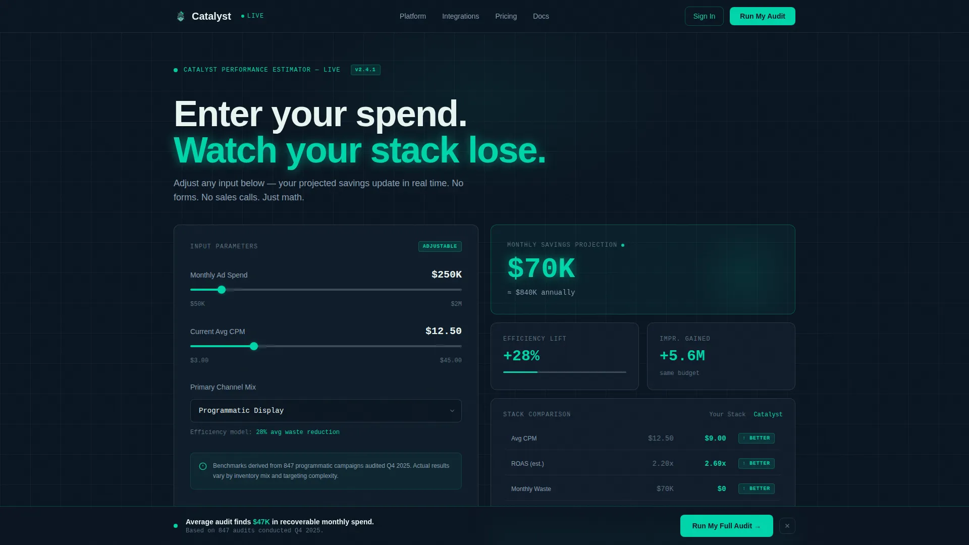 AdTech Startup Cost Calculator Website Template