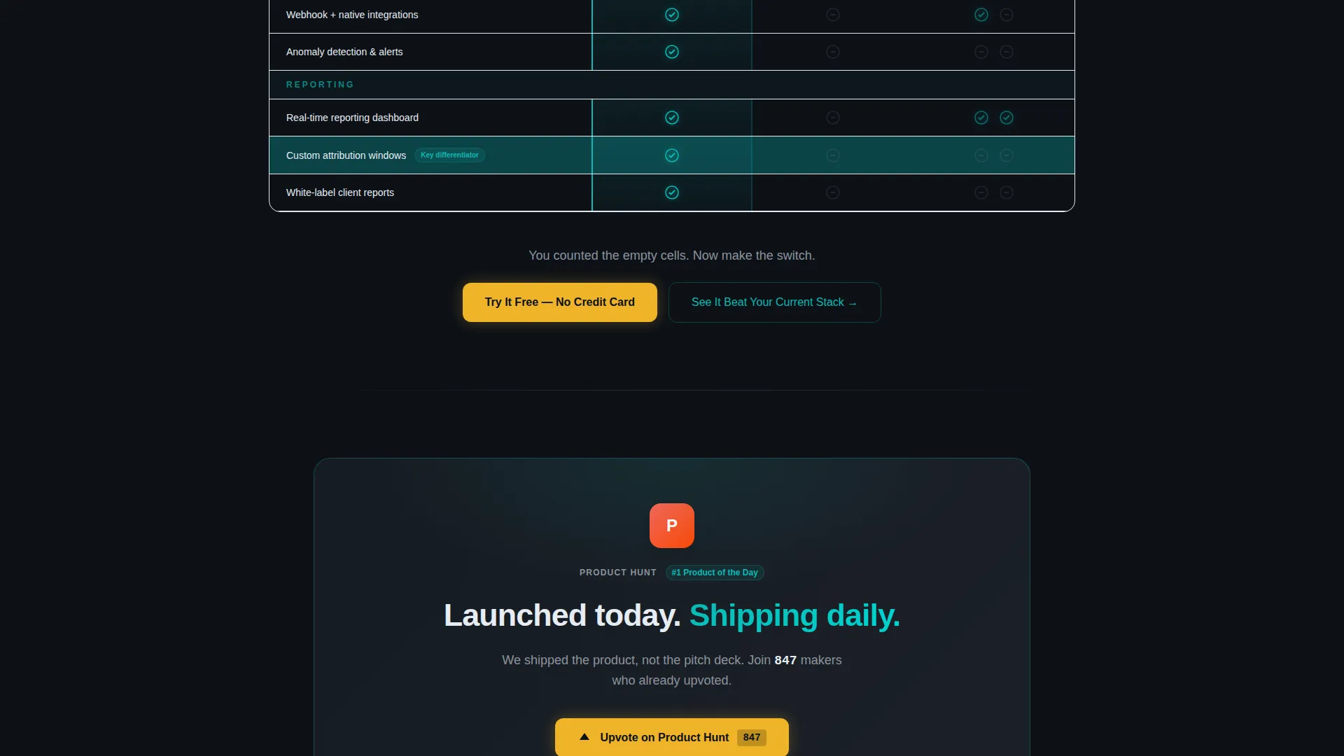 Adtech Comparison Landing Page Template
