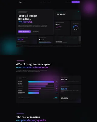 Adtech Bento Grid Landing Page Template