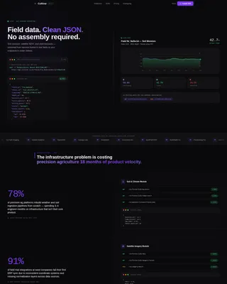 Agtech API Landing Page Template for Developers