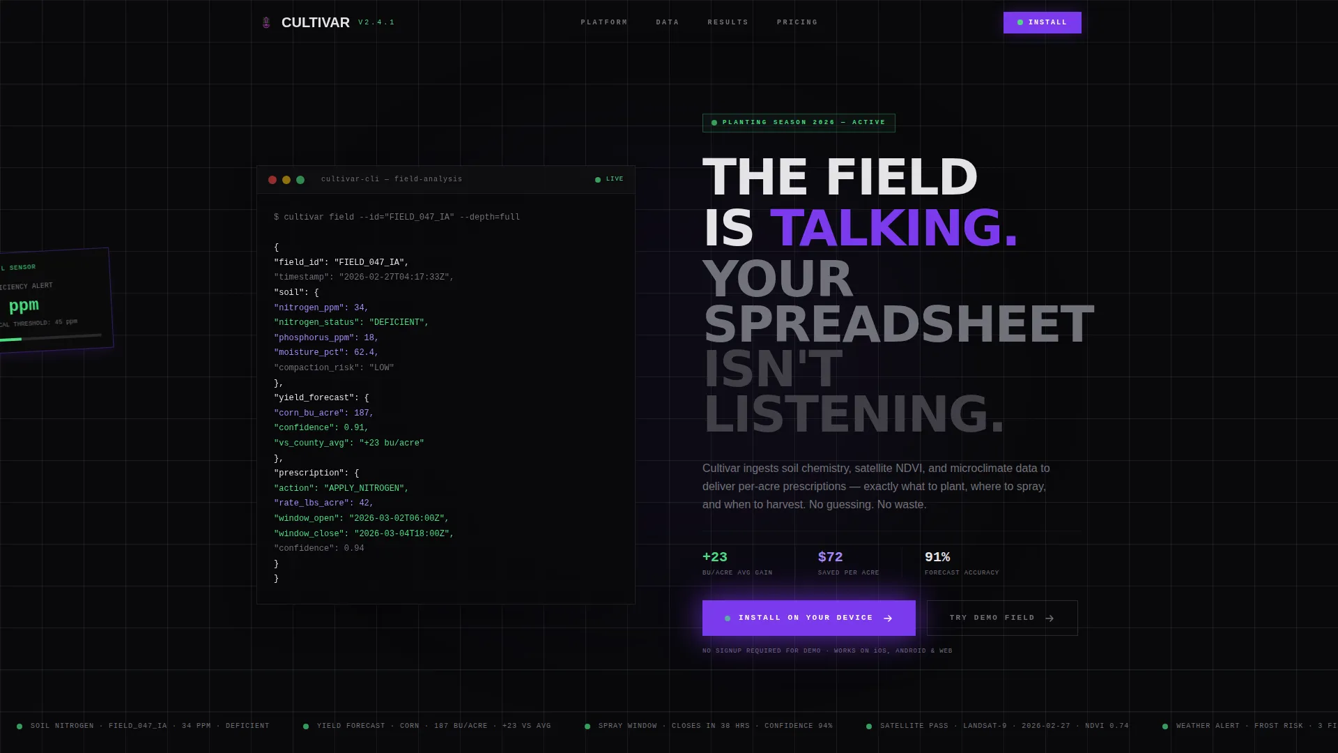 AgTech Startup Professional Website Template