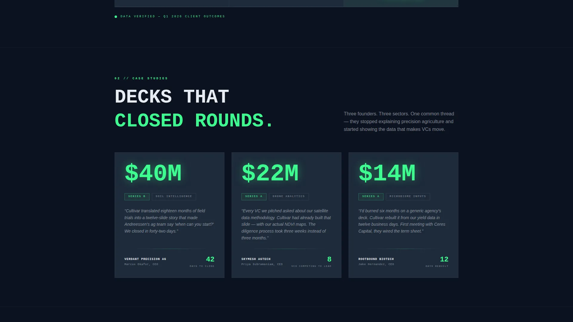 AgTech Pitch Deck Landing Page Template