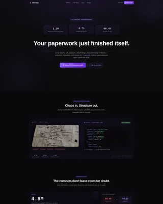 Agriculture AI Document Processing Landing Page