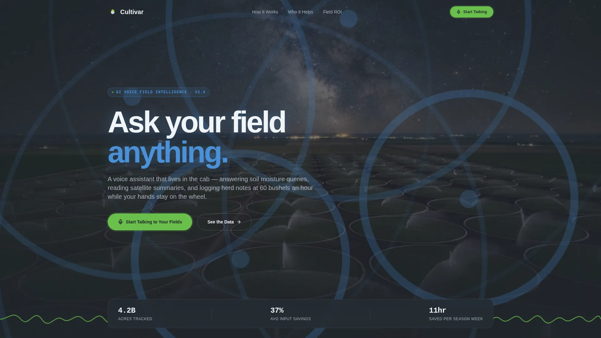 Agriculture AI Voice Assistant Landing Page