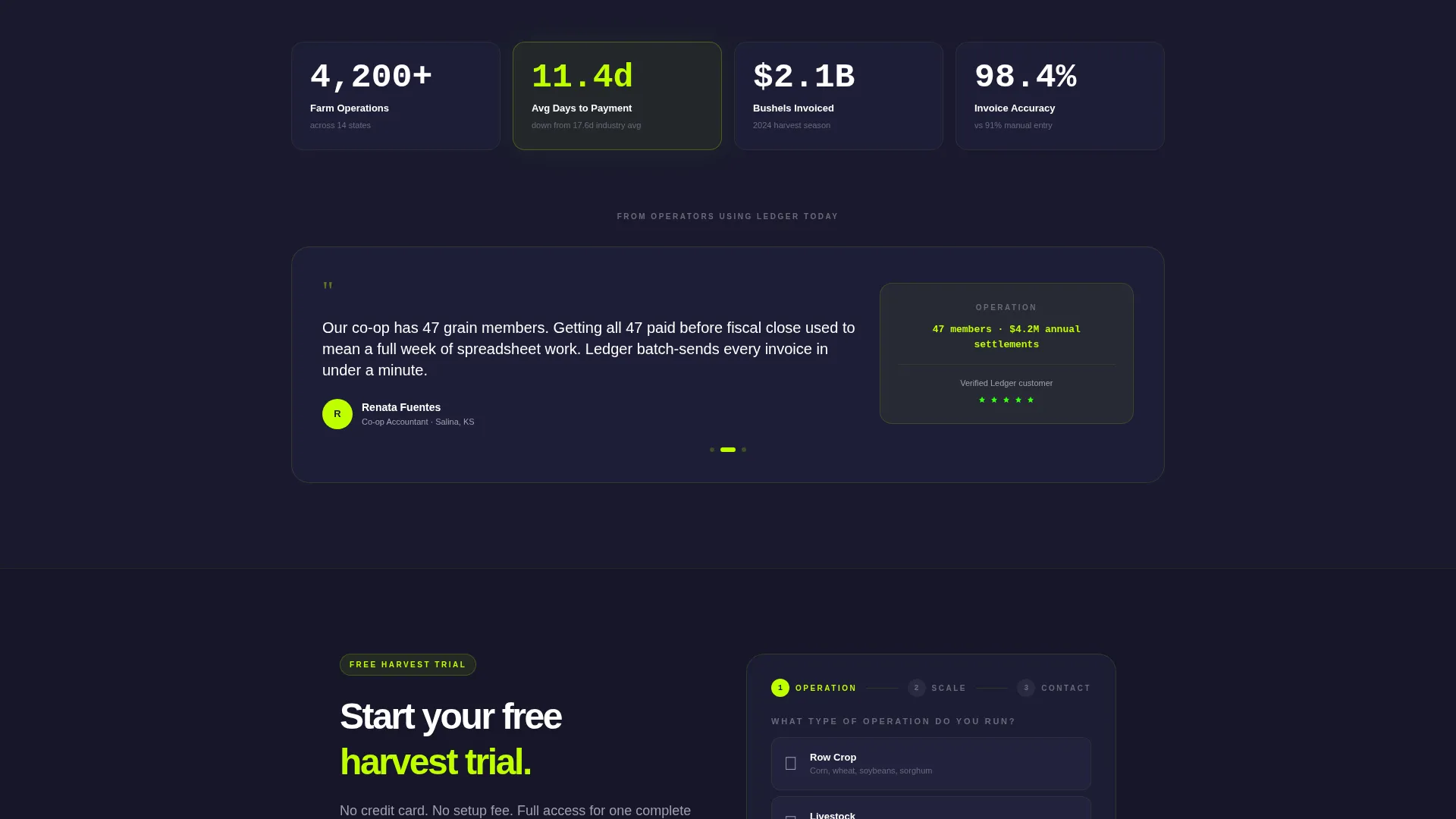 Agriculture Billing & Invoicing Landing Page Template