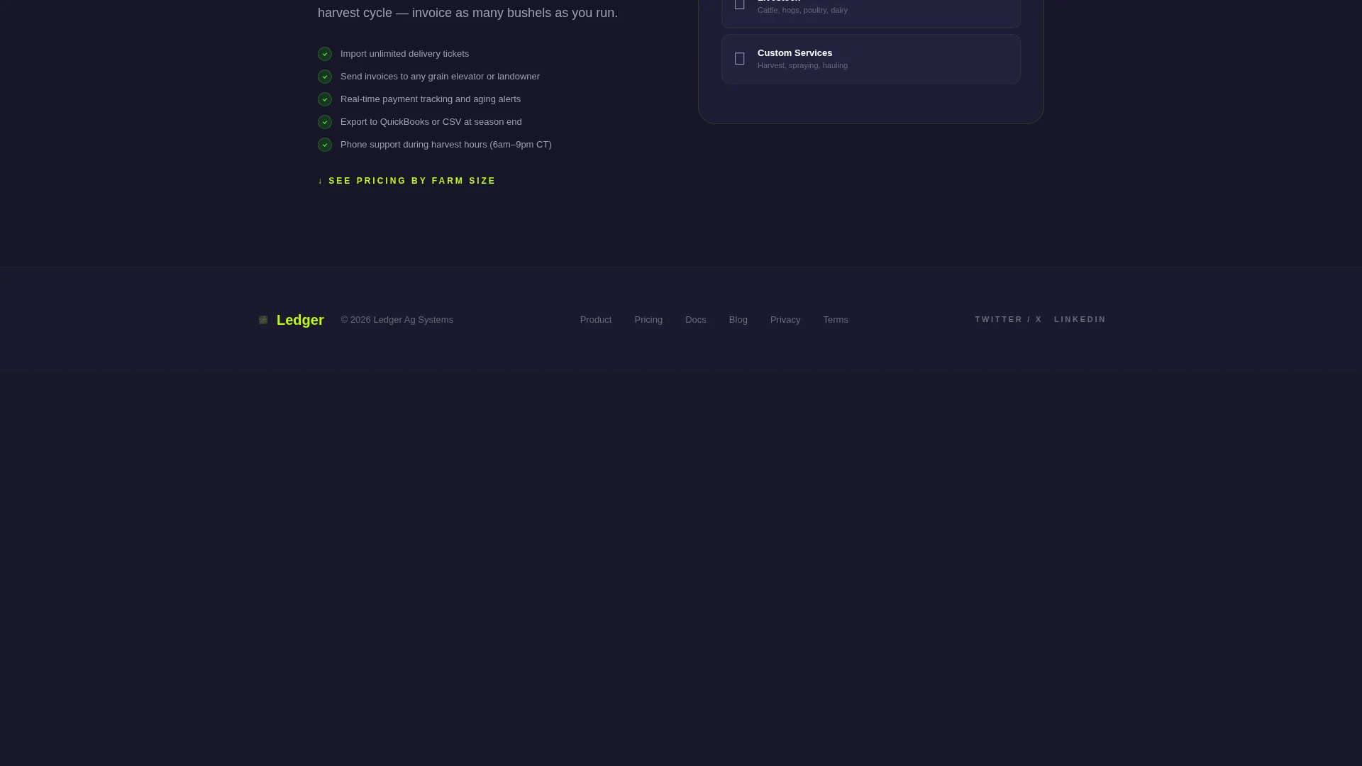 Agriculture Billing & Invoicing Landing Page Template