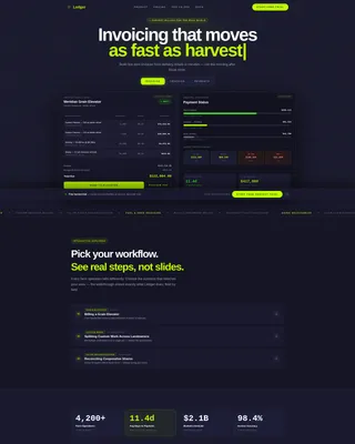 Agriculture Billing & Invoicing Landing Page Template
