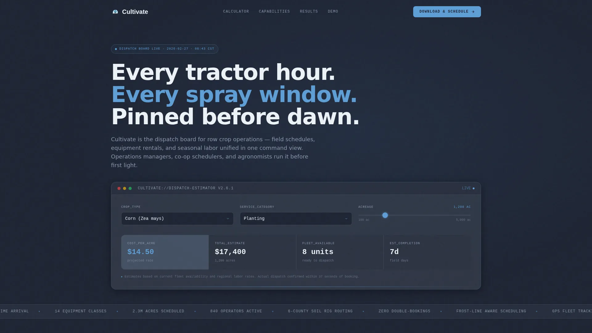 Agriculture Vertical SaaS Booking Website Template