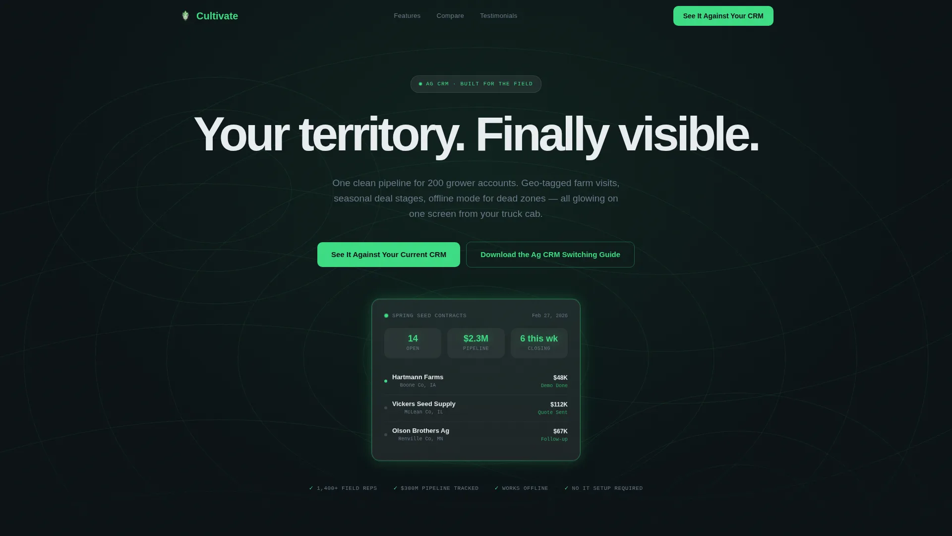 Agriculture Vertical SaaS Professional Website Template