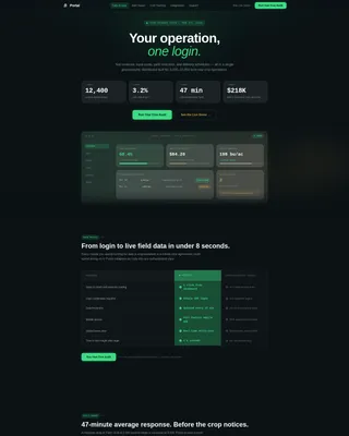 Agriculture Client Portal Landing Page Template