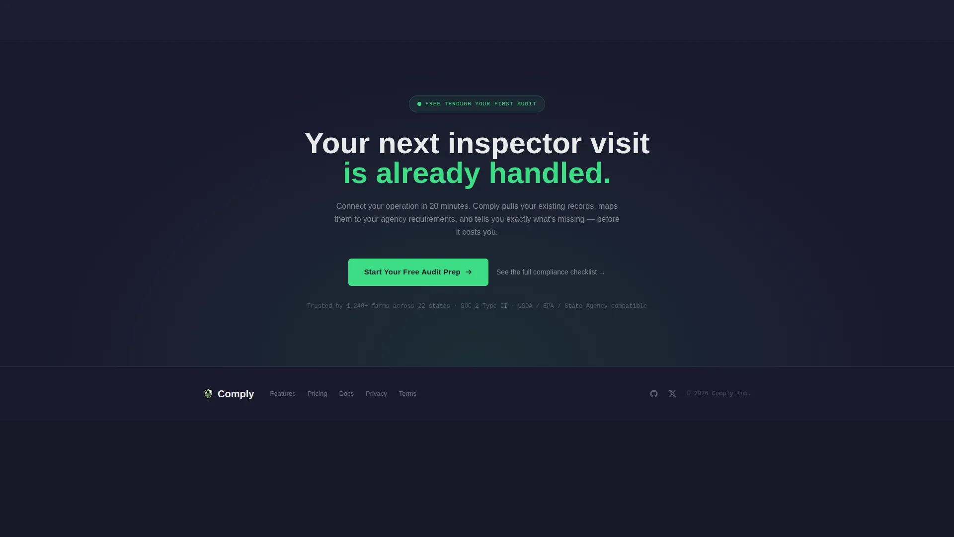 Agriculture Software Privacy Policy Website Template