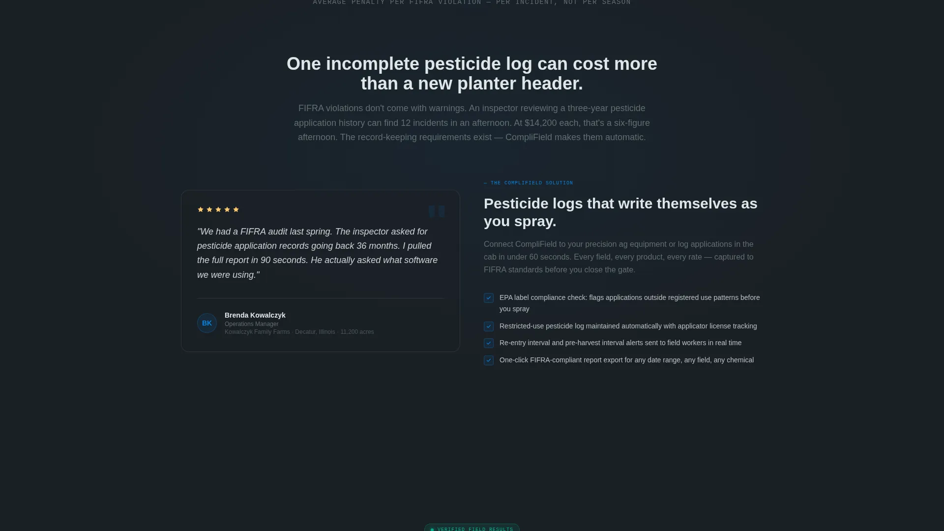 Agriculture Compliance Software Landing Page Template