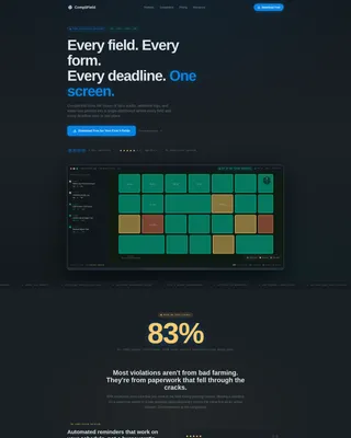 Agriculture Compliance Software Landing Page Template