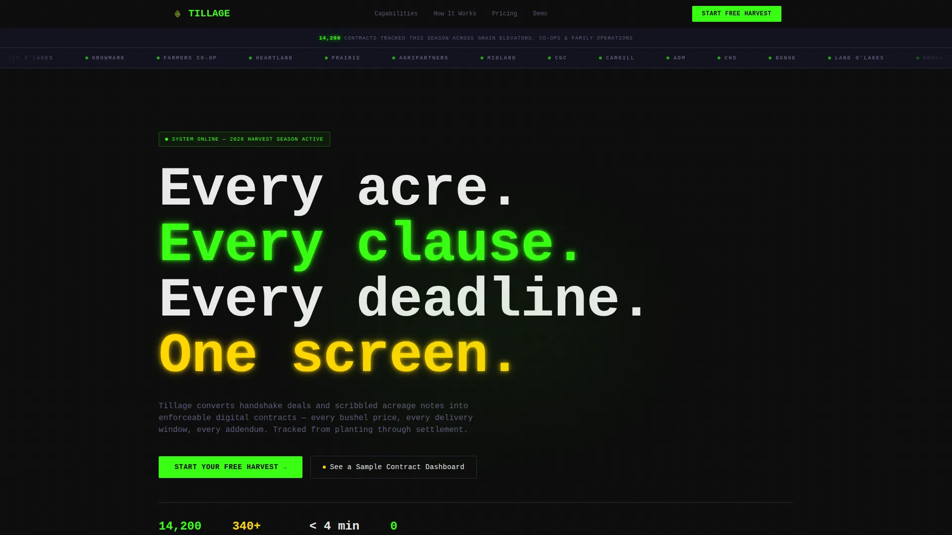 Agriculture Contract Management Landing Page Template