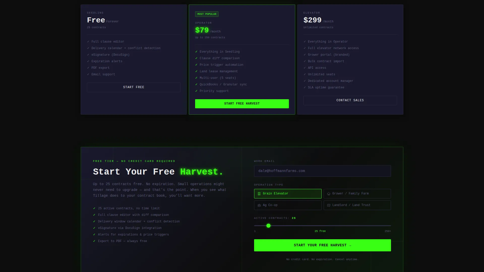 Agriculture Contract Management Landing Page Template