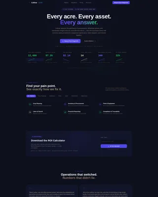 Agriculture ERP Dashboard Landing Page Template