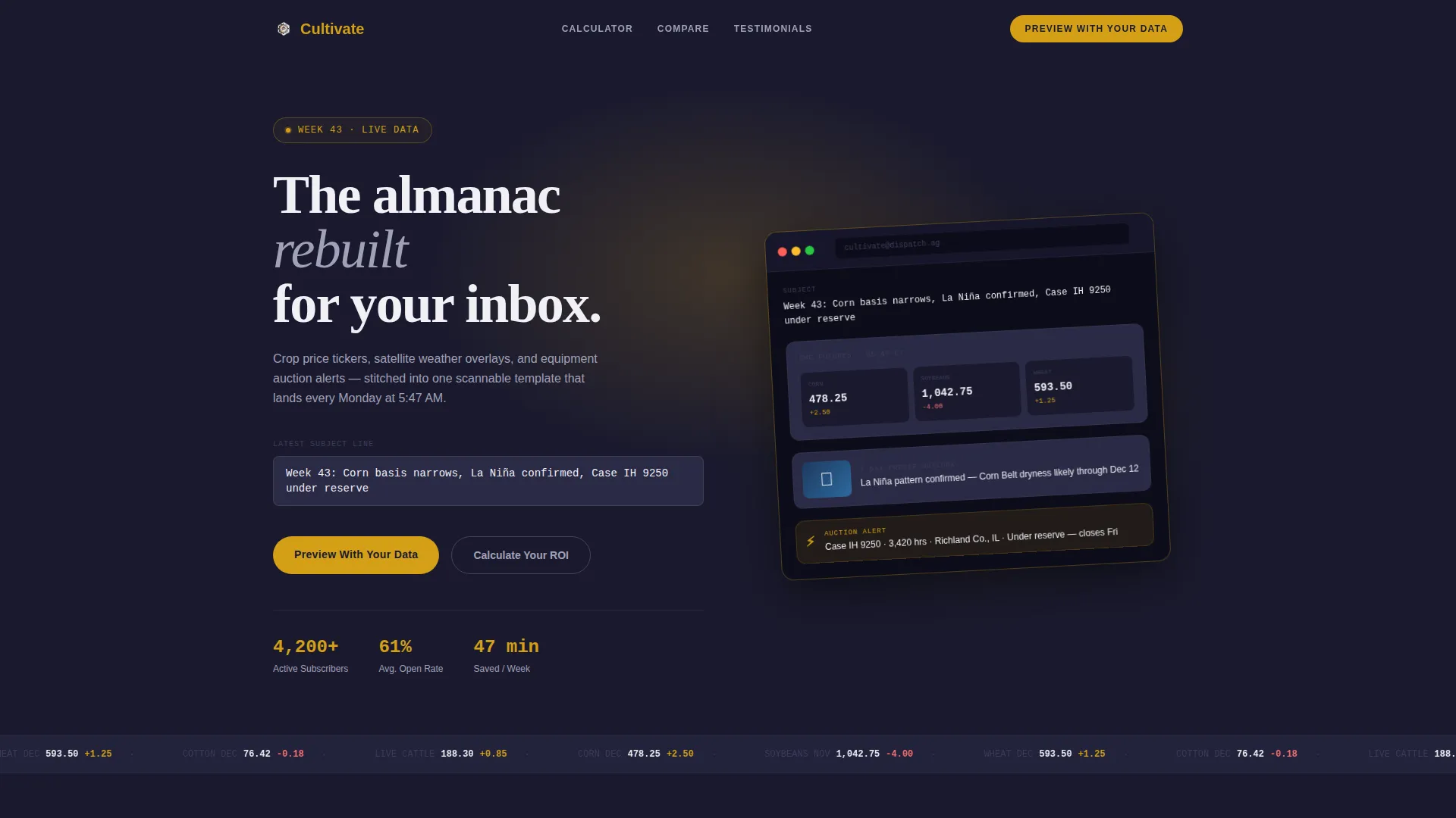 Agriculture Digital Presence Cost Calculator Website Template