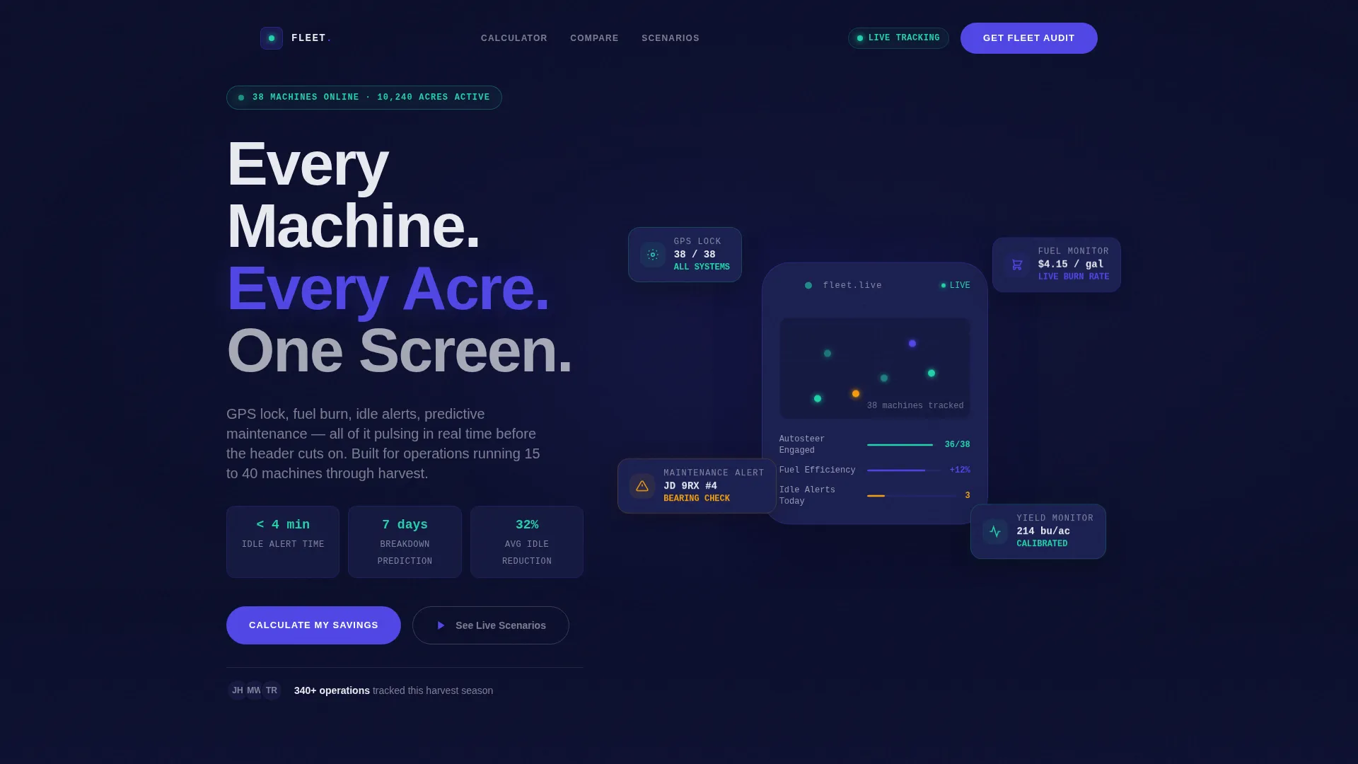 Agriculture Fleet Management Landing Page Template