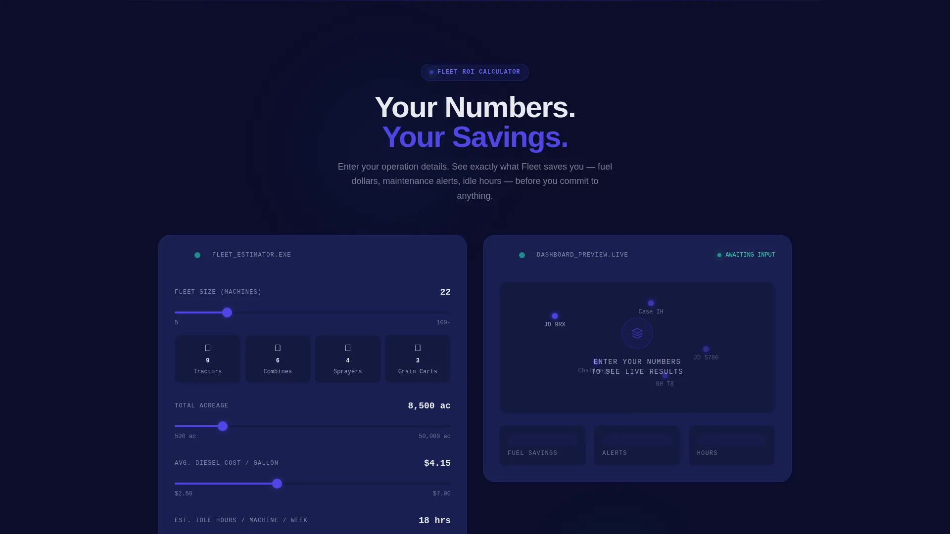 Agriculture Fleet Management Landing Page Template