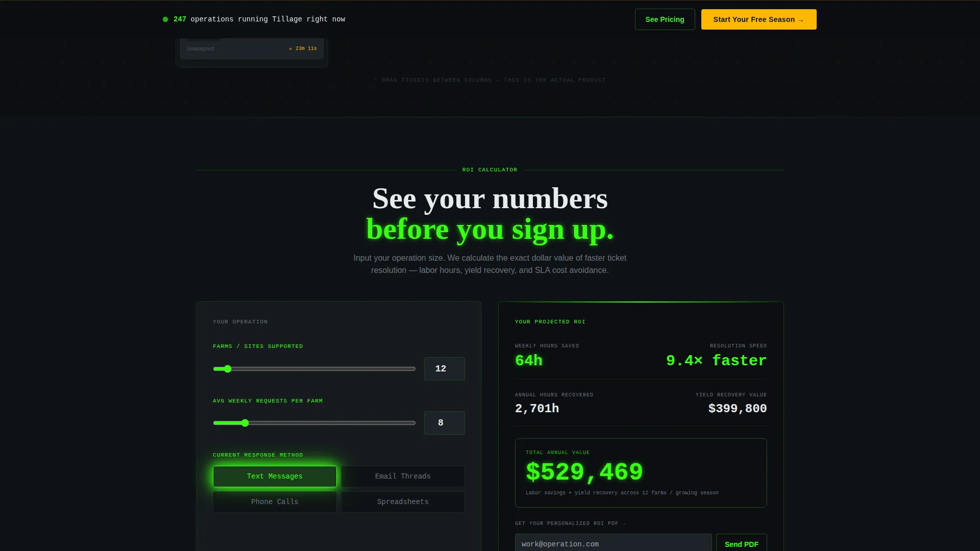 Agriculture Help Desk & Ticketing Landing Page Template