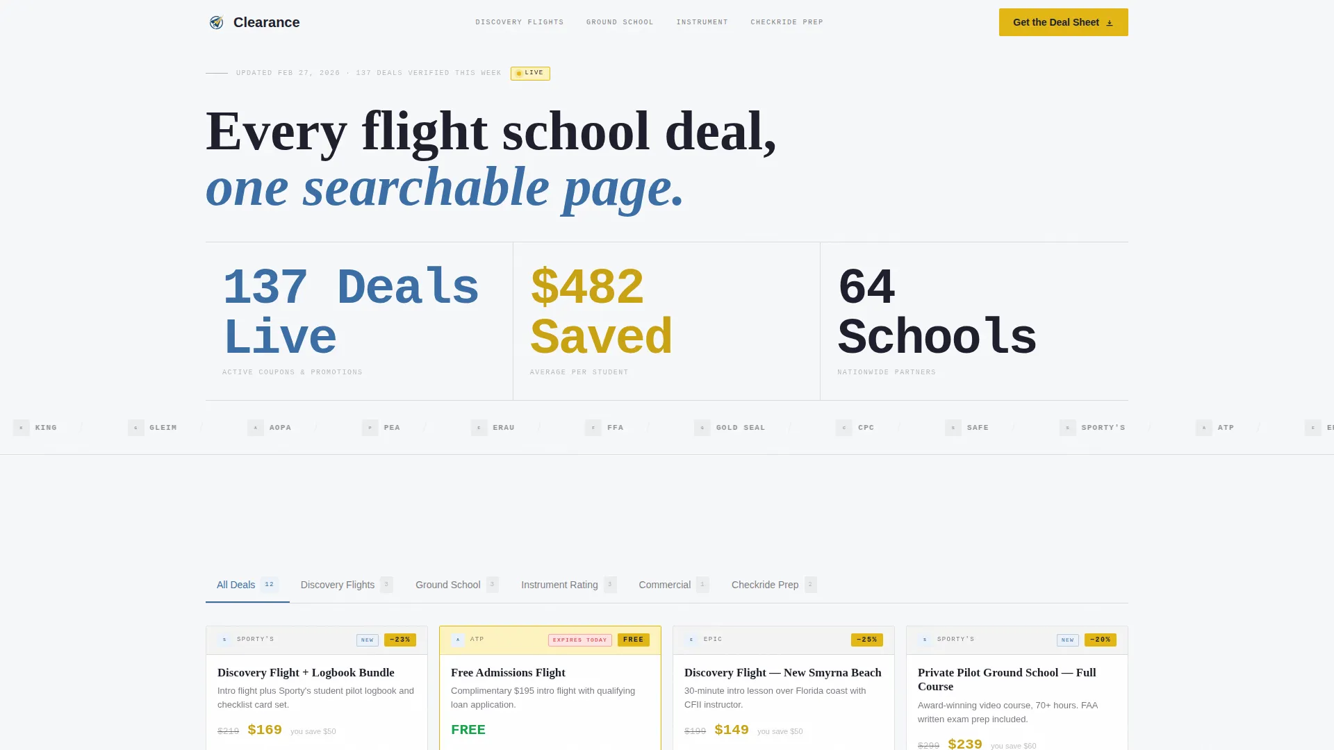 Flight School Marketing Pricing Website Template